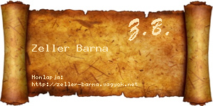 Zeller Barna névjegykártya